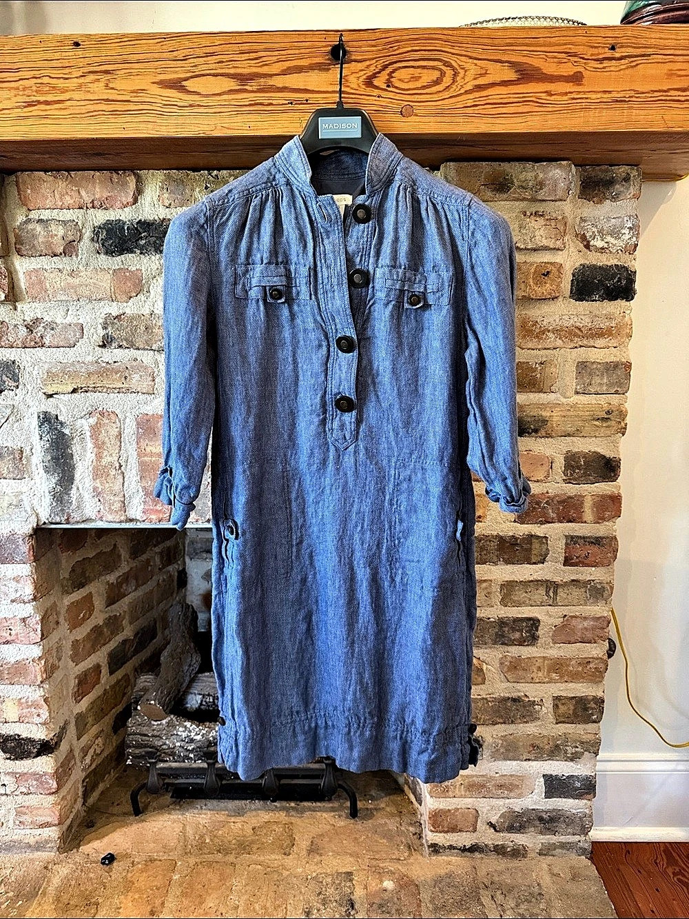 Chico's 100% Linen Blend Midi Dress Size XS